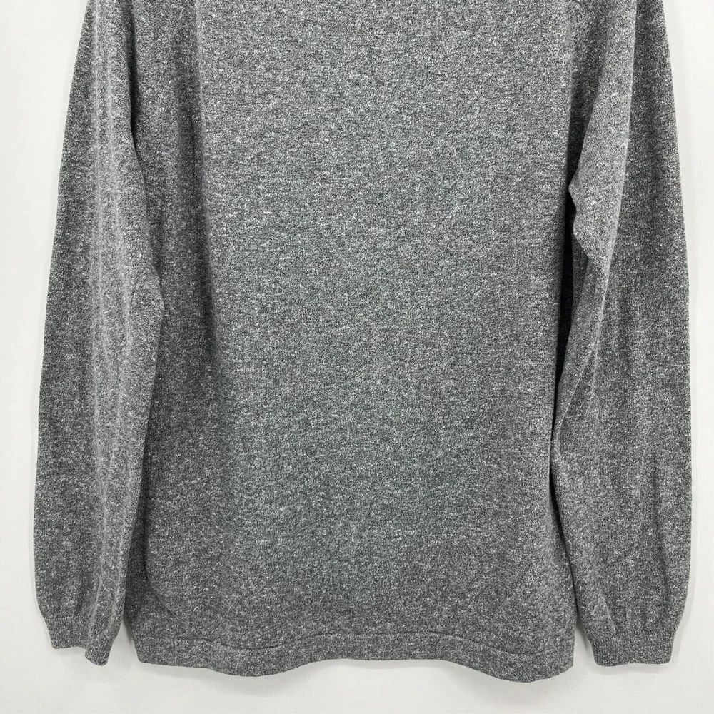 prAna Organic Cotton Knit Sweater Men's M Gray Crew Neck Pullover Logo